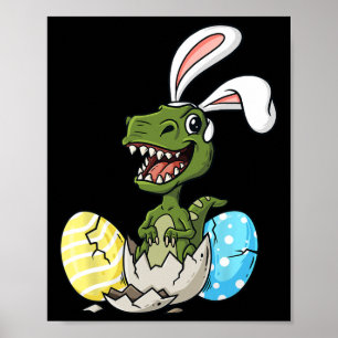 Poster Páscoa Dia T Rex Com Ovos Coelhinhos Brincadeiras 