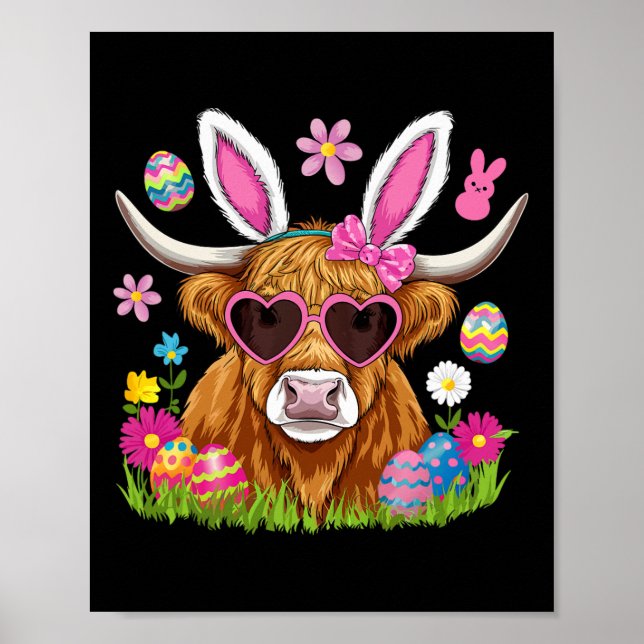 Poster Páscoa Dia Vaca Fome Coelhinha Páscoa Coelhinha Cr (Frente)