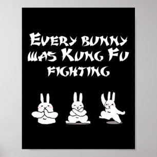 Poster Páscoa Divertida Cada Coelhinha Era Kung Fu Lutand