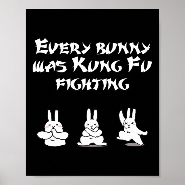 Poster Páscoa Divertida Cada Coelhinha Era Kung Fu Lutand (Frente)