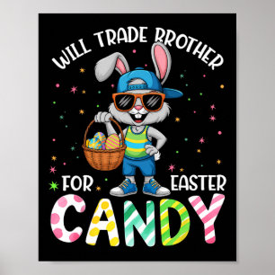Poster Páscoa Divertida Troca Irmão Por Doces Menino