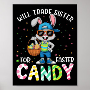 Poster Páscoa Engraçada Trocará Irmã Para Crianças Doces