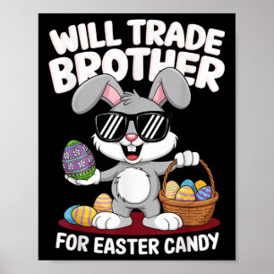 Poster Páscoa Engraçada Trocará Irmão Por Crianças Doces