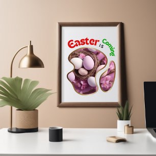 Pôster Páscoa está chegando - Pintinhos