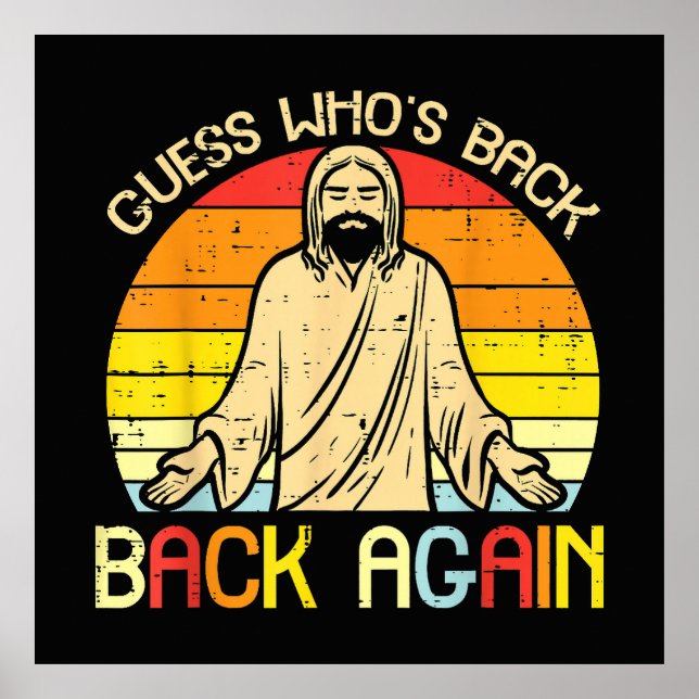 Poster Páscoa Jesus Adivinhe Quem Voltou Religioso Cristã (Frente)