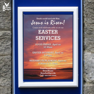 Poster PÁSCOA Jesus é Serviços de IGREJA Risen Personaliz