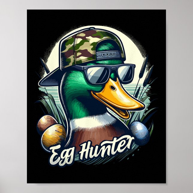 Poster Páscoa Mallard Duck A Caça Está Na Páscoa Camo Duc (Frente)