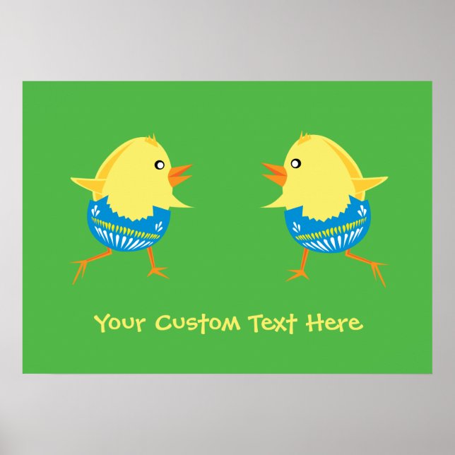 poster páscoa personalizado de Pintinhos (Frente)