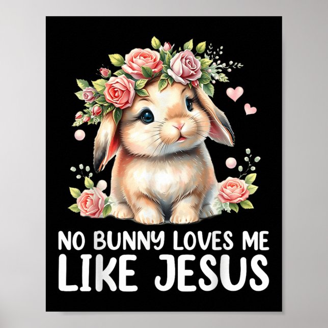 Poster Páscoa Sem Coelhinho Me Ama Como Crianças Cristãs  (Frente)