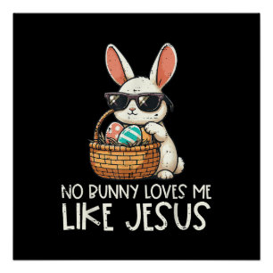 Pôster Páscoa Sem Coelhinho Me Ama Como Jesus Cristão