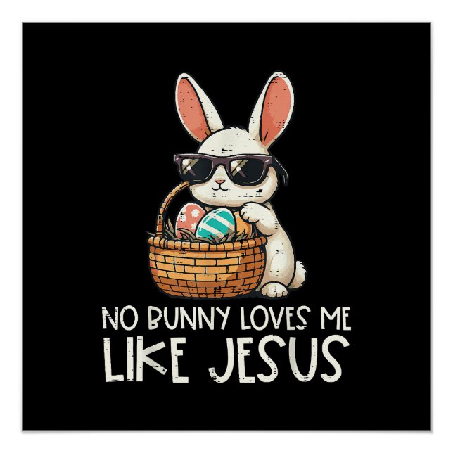Pôster Páscoa Sem Coelhinho Me Ama Como Jesus Cristão (Frente)