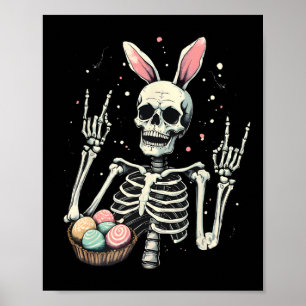 Poster Páscoa Skeleton Bunny Rock Hand Boys Kids M