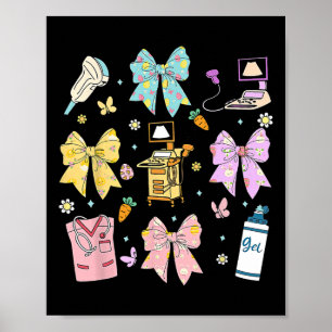 Poster Páscoa Sonógrafa do Arco Coquette Ultrasound Tech 