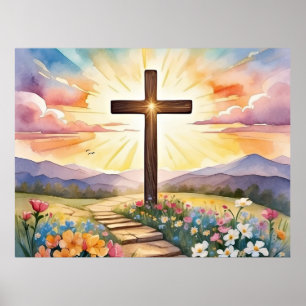 Poster Páscoa Sunrise, aquarela