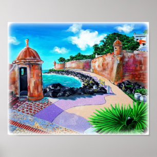Poster Paseo del Morro, Old San Juan, Porto Rico