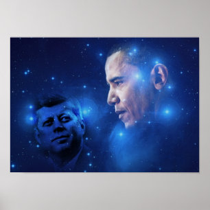 Pôster Passagem da tocha, John F. Kennedy Barack Obama