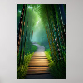Poster Passagem De Bambu, Um Caminho De Madeira Incrível