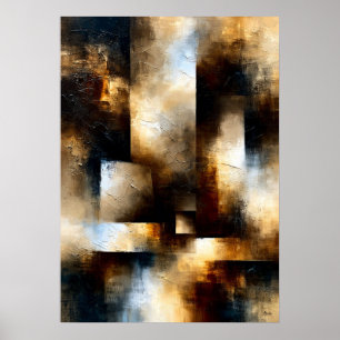 Poster Passagem de Bronze Texturizado Geométrico Abstrato