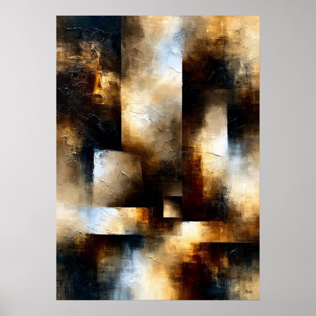 Poster Passagem de Bronze Texturizado Geométrico Abstrato (Frente)