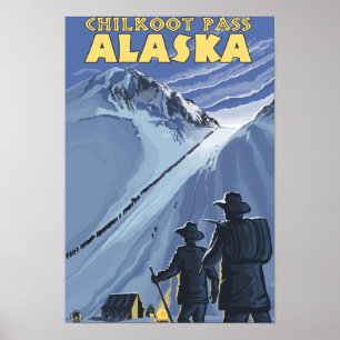 Pôster Passagem de Chilkoot, mineiros Dourados de Alaska