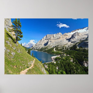 Pôster Passagem de Dolomiti - de Fedaia com lago