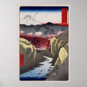 Poster Passagem de Hiroshige Inume na província de Kai