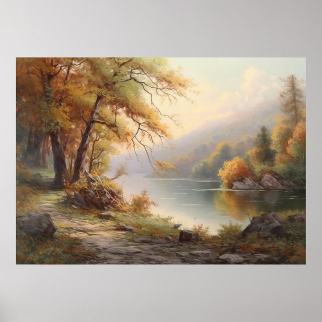 Poster Passando Ao Longo Do Riverbank Na Tarde (Frente)