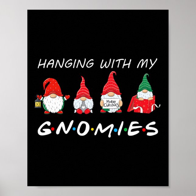 Poster Passando Com Meu Gnomies Divertido Gnomo Natal Ami (Frente)