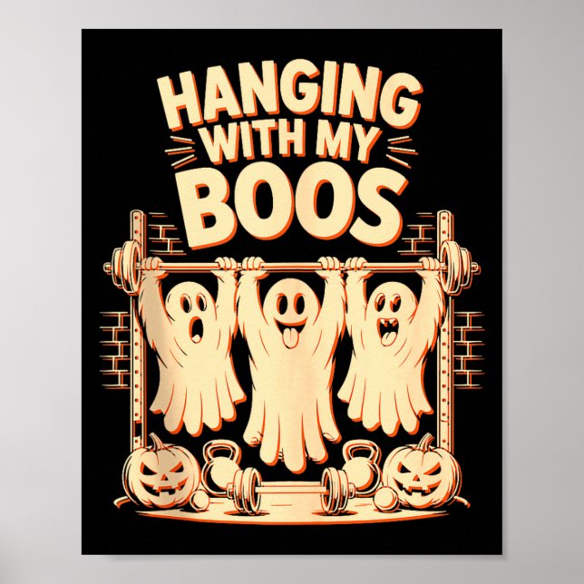 Poster Passando o Tempo com Meus Amigos Engraçado Treino  (Frente)