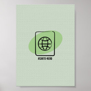 Poster Passaporte Carto-Nerd Globo - Viagem Minimalista &
