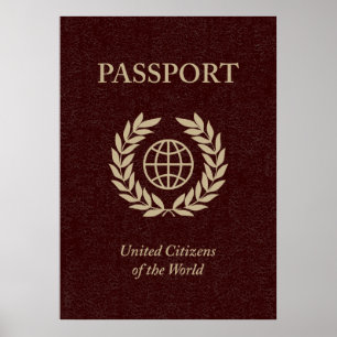 Pôster passaporte marrom