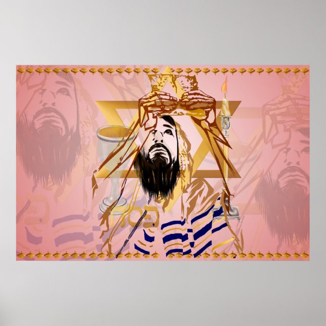 Poster Passar sobre o Rosa de Colagem (Frente)