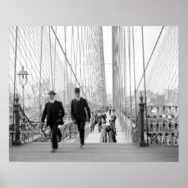 Pôster Passarela da Ponte do Brooklyn, 1905. Foto Antiga