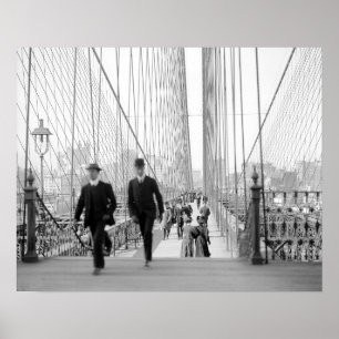 Pôster Passarela da Ponte do Brooklyn, 1905. Foto Antiga