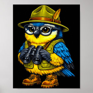 Poster Passarinho Engraçado Observador Amante de Observaç