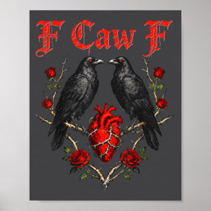 Poster Passarinho Preto Engraçado F-caw-f Anti Dia dos Na