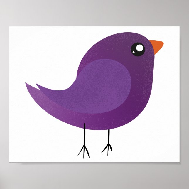 Poster passarinho roxo fofo (Frente)