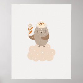 Poster Pássaro bonitinho moderno do escândi em um Enferme