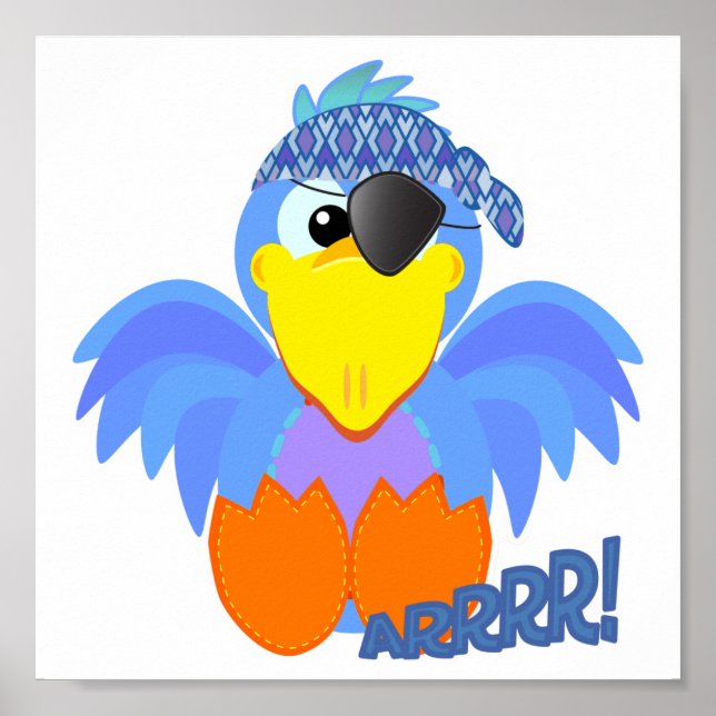 Pôster Pássaro-bravo-pirata de Cute Goofkins (Frente)