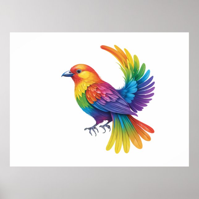 Poster Pássaro Colorido (Frente)