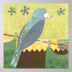 Poster Pássaro Colorido num Fio