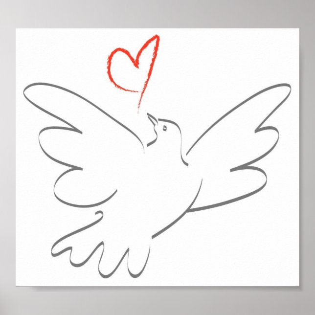 Pôster Pássaro da Paz e do Coração (Frente)