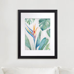 Poster Pássaro das Aquarelas do Paraíso na Flórida<br><div class="desc">Adicione um toque de paraíso ao seu espaço com este vibrante pássaro do paraíso impressão das aquarelas da Flórida, apresentando minha flor original pintada manualmente e folha de palma em tons ricos de laranja, verde e turquesa. Esta arte de parede botânica é perfeita para criar uma vibração relaxante sobre decoração...</div>