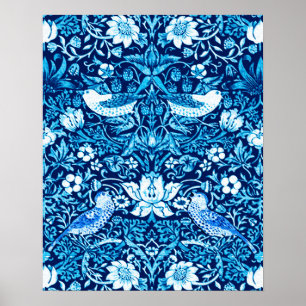 Poster Pássaro de Nouveau da arte e tapeçaria da flor,