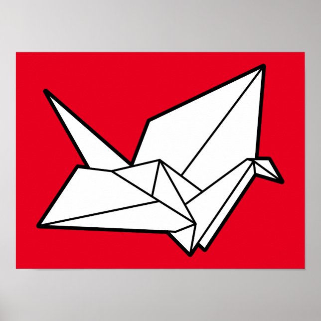 Poster Pássaro de origami  16 x 12 (Frente)