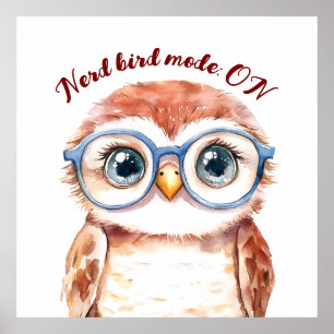 Poster Pássaro do Nerd do geek