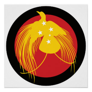 Pôster Pássaro do Paraíso Papua Bandeira Animal Nacional