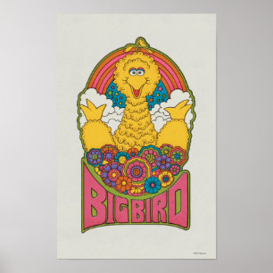 Poster Pássaro Grande Psicodélico