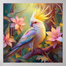 Pássaro Iridescente Wing Cockatiel Fantasy