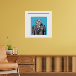 Poster Pássaro morto em naias pretas (Azul Antigo Colégio